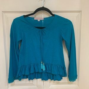 Girls size 10 bels & nun Turquoise top.